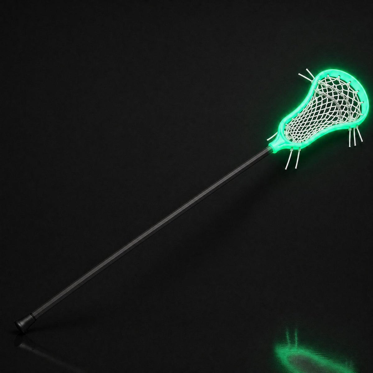 Nightshaft GlowUp lacrosse stick with a green glowing head